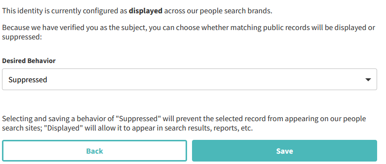 Instant Checkmate information suppression