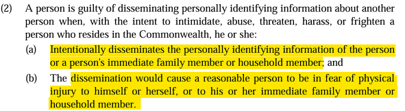 Kentucky doxxing law